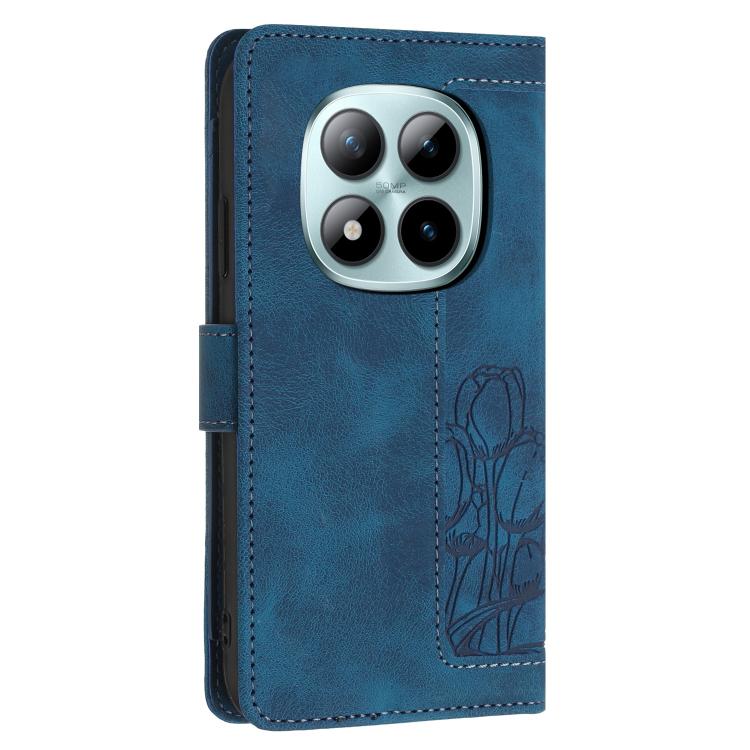 For Redmi Note 15 Pro+ 5G Global 163.3mm Tulips Embossed Leather Phone Case with Lanyard