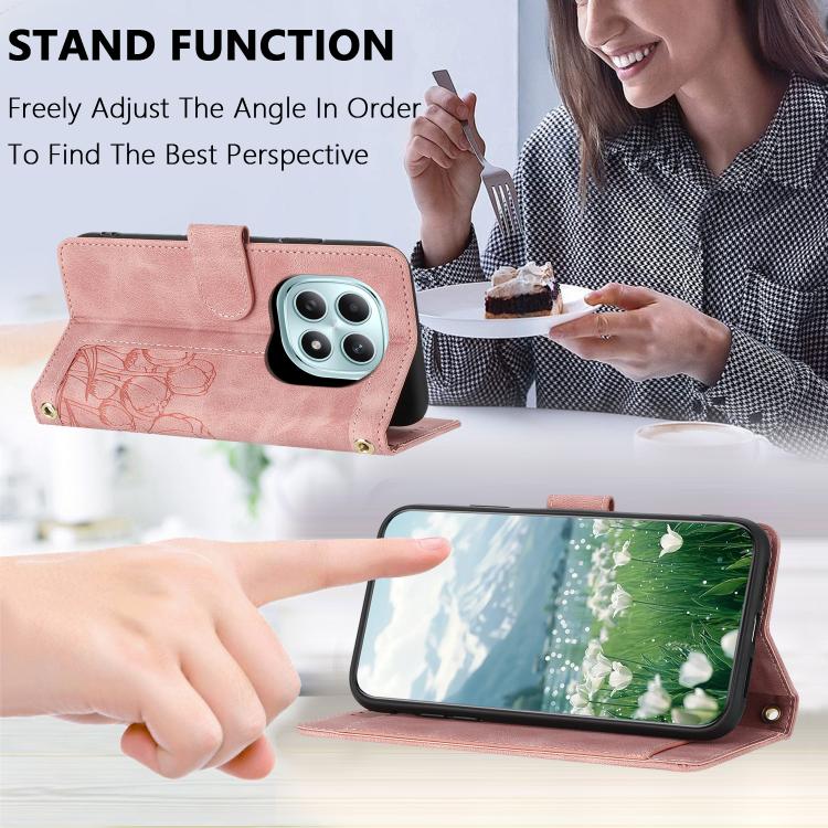 For Redmi Note 15 5G / 4G Global 164mm Tulips Embossed Leather Phone Case with Lanyard