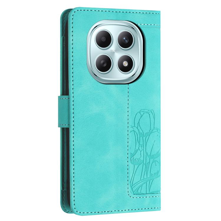 For Redmi Note 15 5G / 4G Global 164mm Tulips Embossed Leather Phone Case with Lanyard
