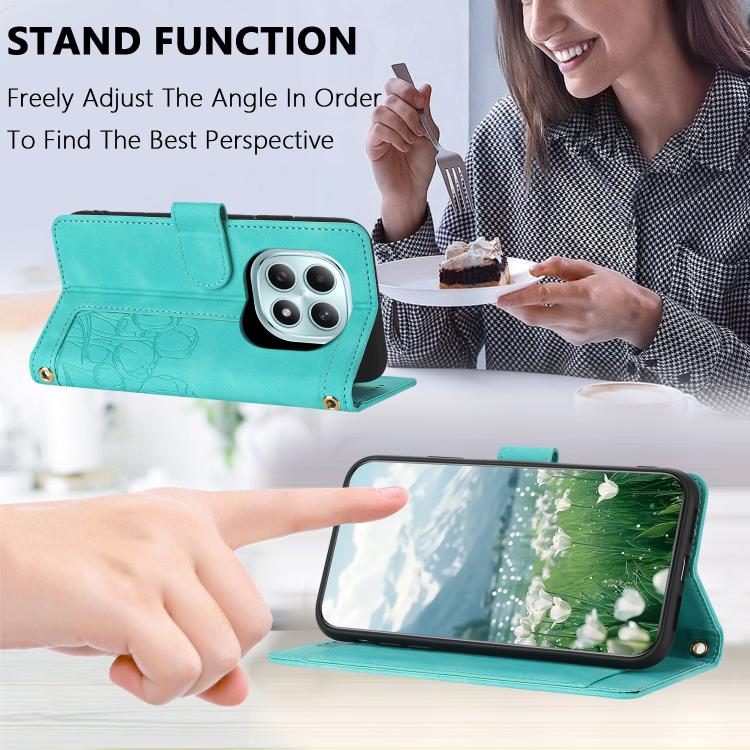 For Redmi Note 15 5G / 4G Global 164mm Tulips Embossed Leather Phone Case with Lanyard