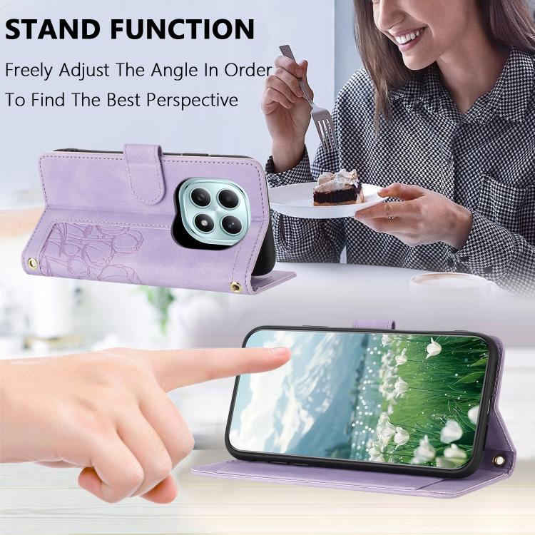For Redmi Note 15 5G / 4G Global 164mm Tulips Embossed Leather Phone Case with Lanyard