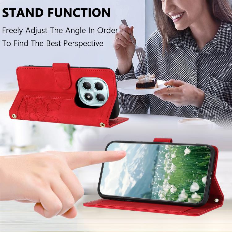 For Redmi Note 15 5G / 4G Global 164mm Tulips Embossed Leather Phone Case with Lanyard