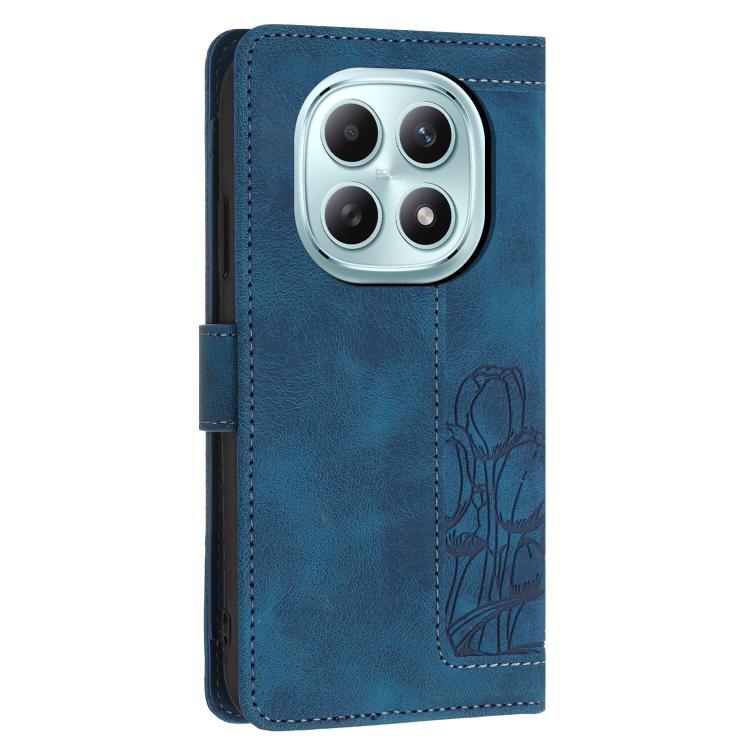 For Redmi Note 15 5G / 4G Global 164mm Tulips Embossed Leather Phone Case with Lanyard