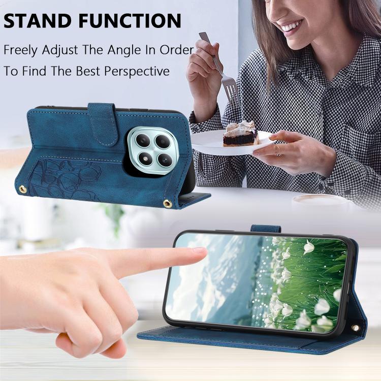 For Redmi Note 15 5G / 4G Global 164mm Tulips Embossed Leather Phone Case with Lanyard