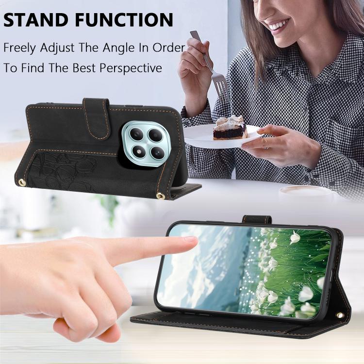 For Redmi Note 15 5G / 4G Global 164mm Tulips Embossed Leather Phone Case with Lanyard