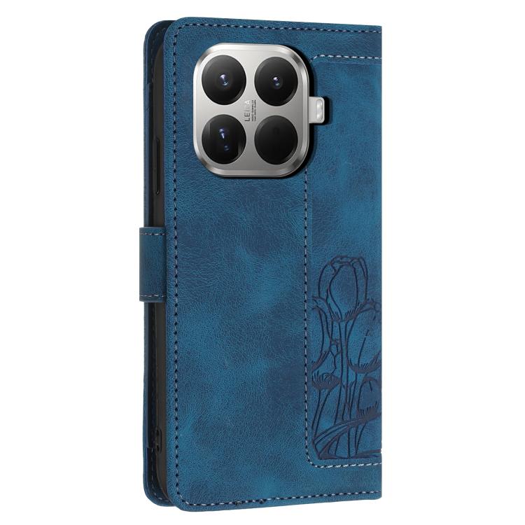 For Xiaomi 15T Pro Tulips Embossed Leather Phone Case with Lanyard