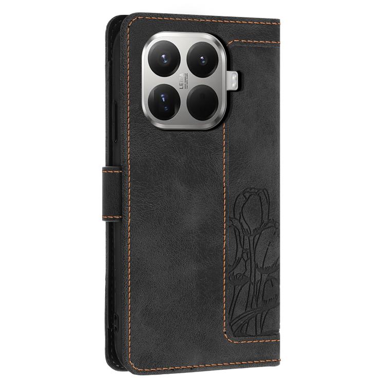 For Xiaomi 15T Pro Tulips Embossed Leather Phone Case with Lanyard