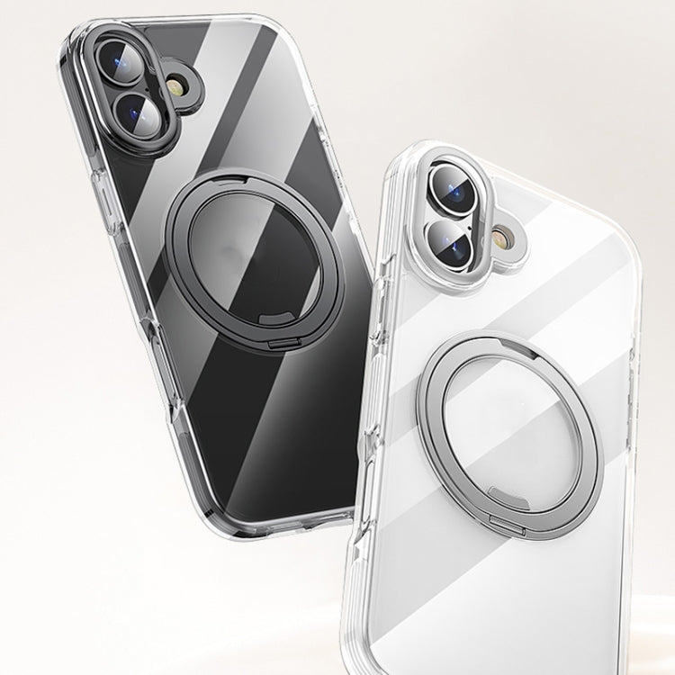 For iPhone 16 Gear Plating PC 360 Ring Holder Magsafe Phone Case
