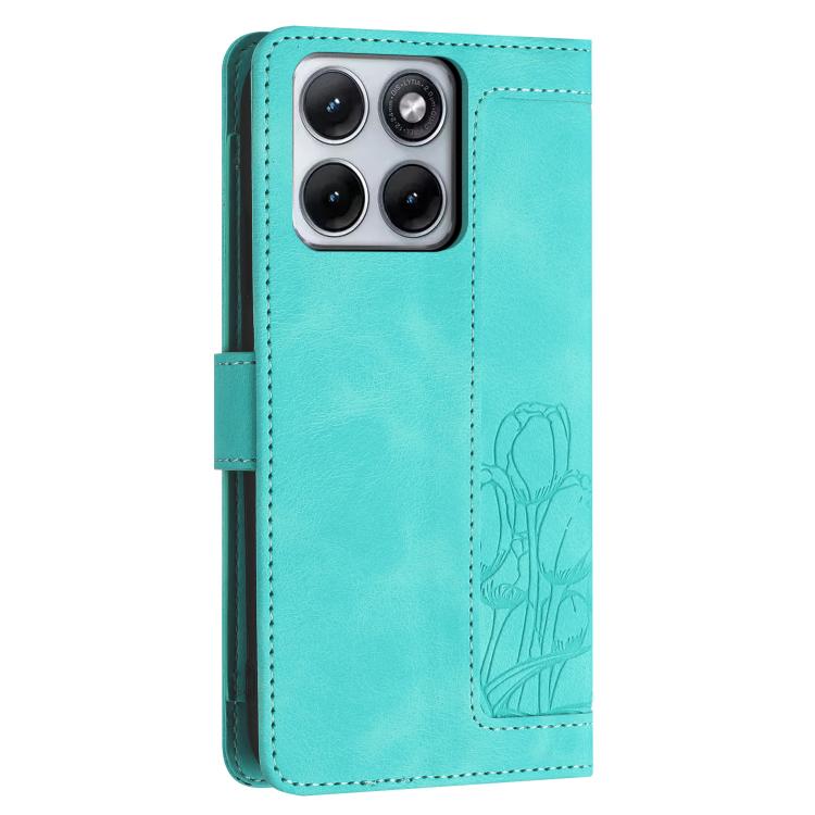 For Motorola Edge 70 Fusion 5G Tulips Embossed Leather Phone Case with Lanyard