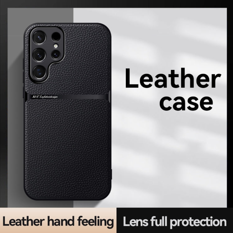 For Samsung Galaxy S25 Ultra 5G Litchi Leather Magnetic Full Coverage Shockproof Phone Case