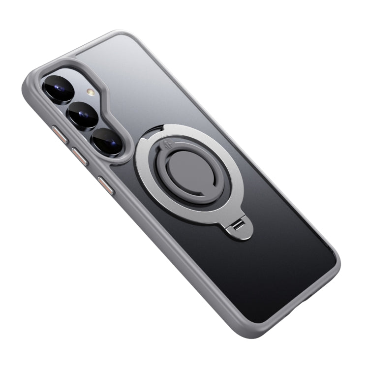 For Samsung Galaxy S25 5G Frosted MagSafe Phone Case with 360 Degree Rotating Holder