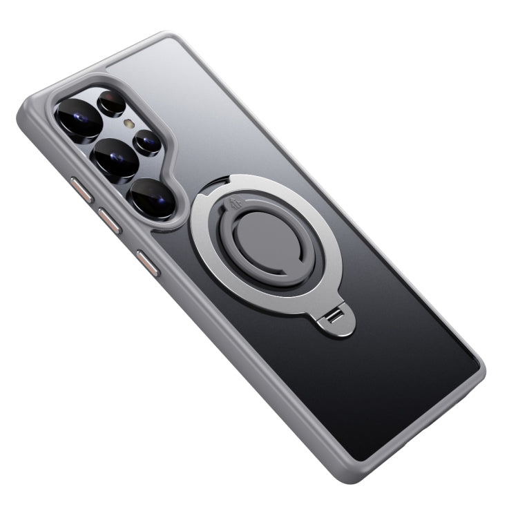 For Samsung Galaxy S25 Ultra 5G Frosted MagSafe Phone Case with 360 Degree Rotating Holder