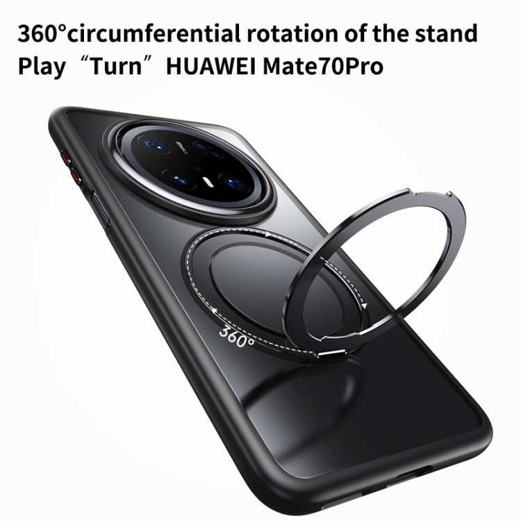 For Huawei Mate 70 Frosted 360 Degree MagSafe Magnetic Holder Phone Case