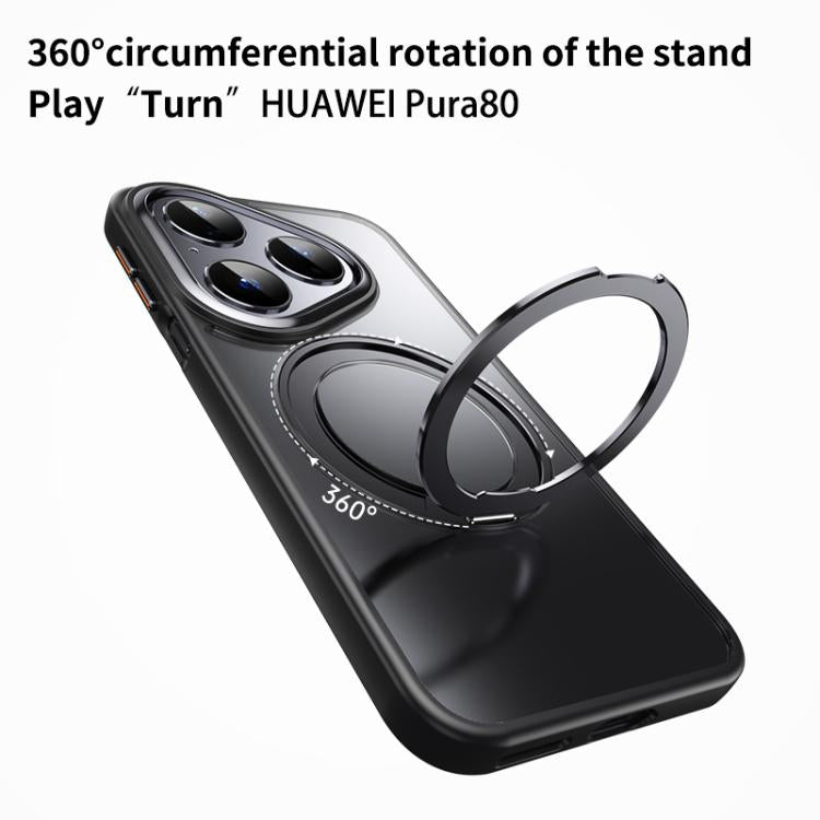 For Huawei Pura 80 5G Frosted 360 Degree MagSafe Magnetic Holder Phone Case