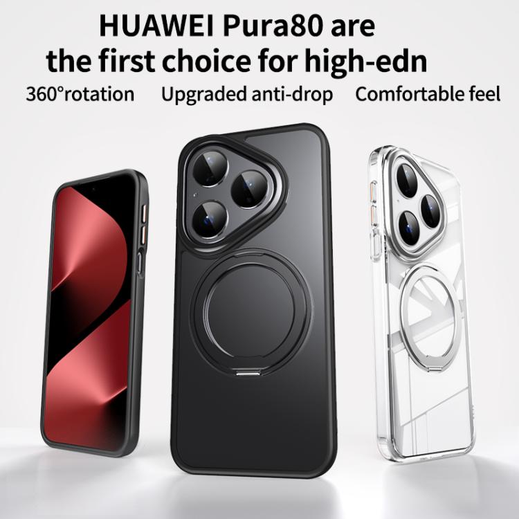 For Huawei Pura 80 5G Frosted 360 Degree MagSafe Magnetic Holder Phone Case