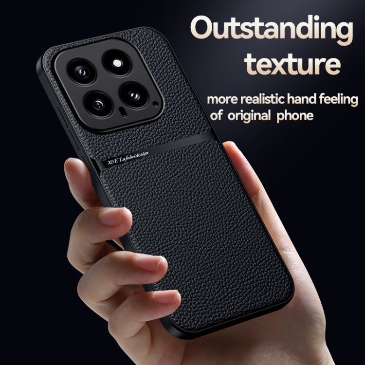 For Xiaomi 14 Litchi Leather Magnetic Full Coverage Shockproof Phone Case