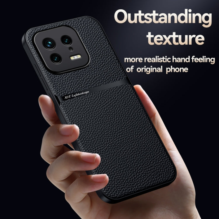 For Xiaomi 13 Litchi Leather Magnetic Full Coverage Shockproof Phone Case