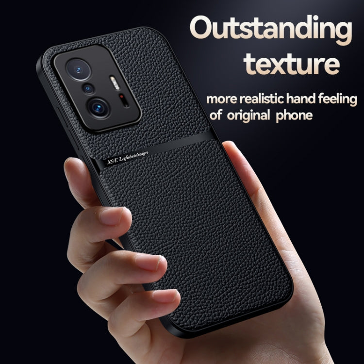 For Xiaomi 11T / 11T Pro Litchi Leather Magnetic Full Coverage Shockproof Phone Case