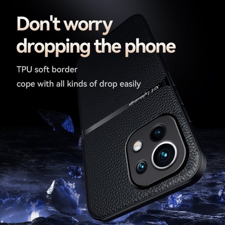 For Xiaomi Mi 11 Litchi Leather Magnetic Full Coverage Shockproof Phone Case