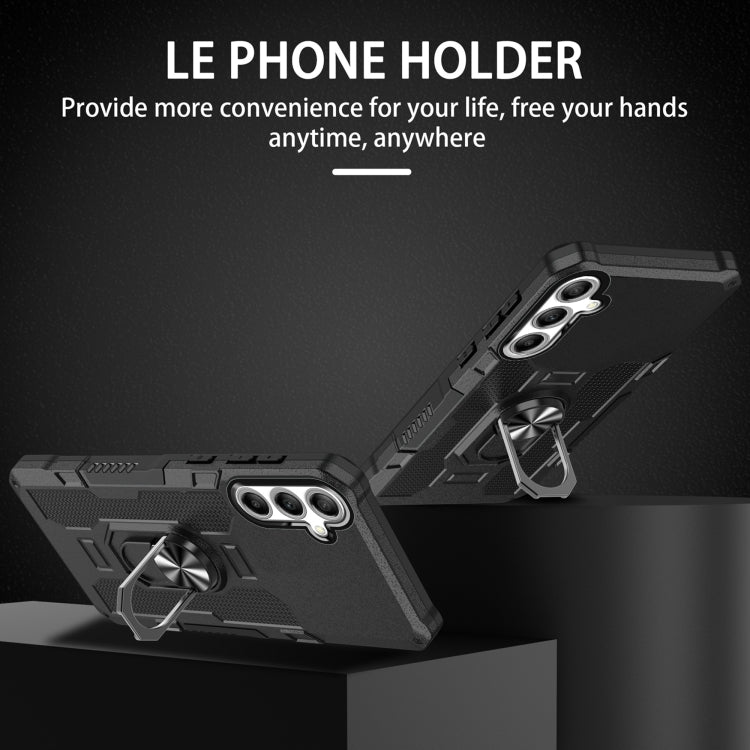 For Samsung Galaxy S25+ 5G Ring Holder Armor Hybrid Phone Case