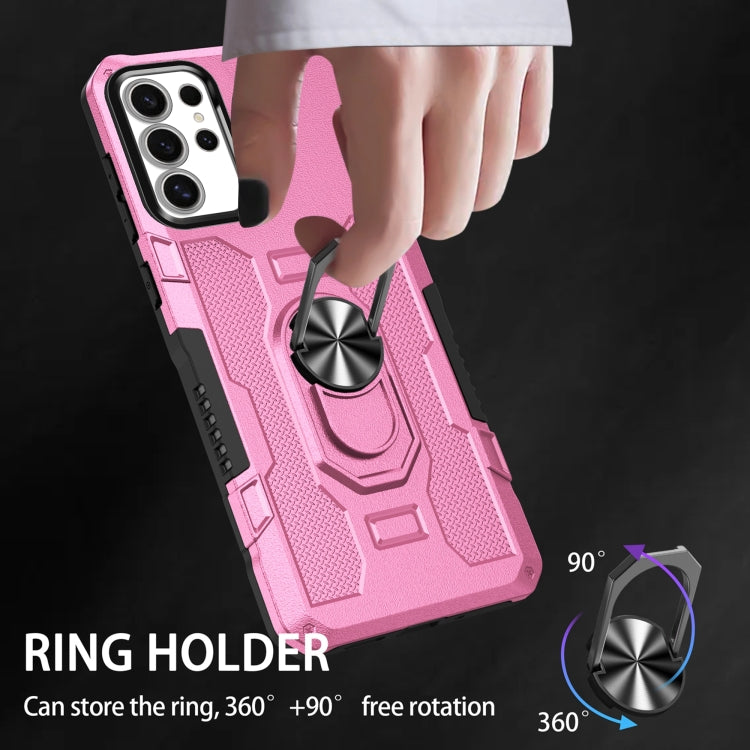 For Samsung Galaxy S24 Ultra 5G Ring Holder Armor Hybrid Phone Case