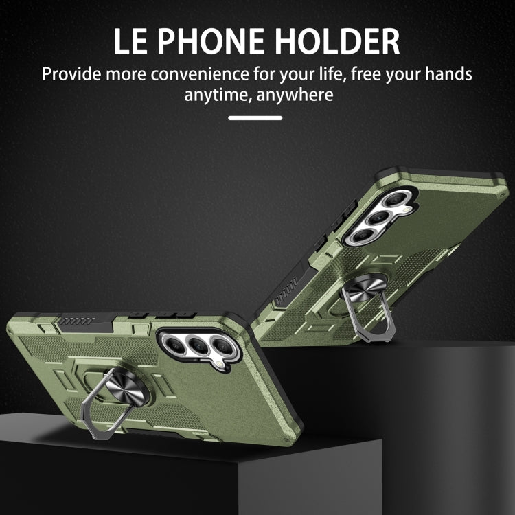 For Samsung Galaxy S24 FE 5G Ring Holder Armor Hybrid Phone Case