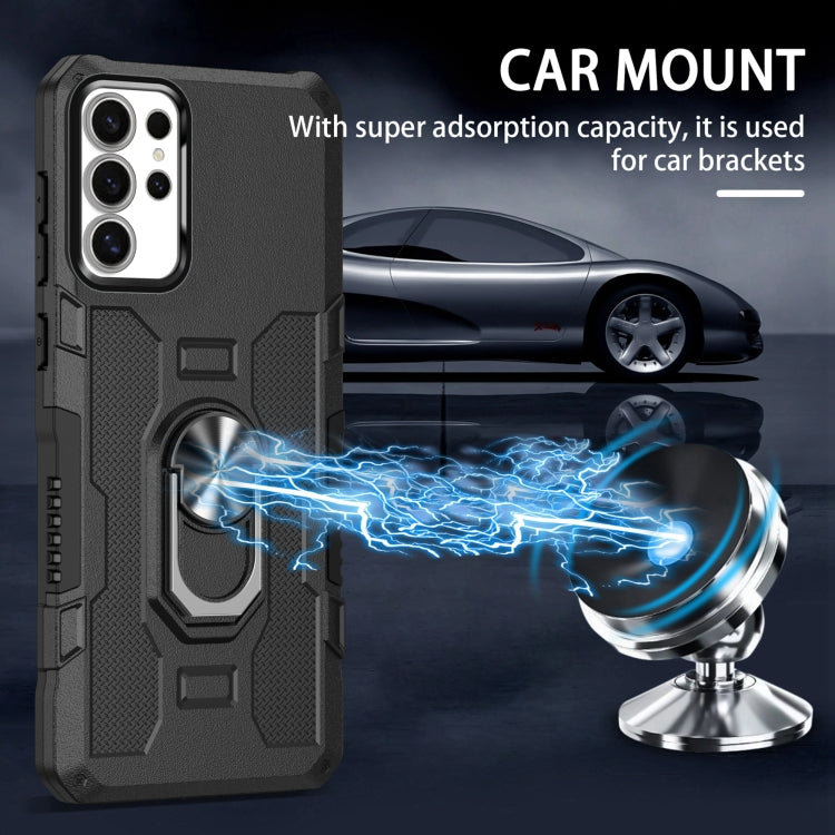 For Samsung Galaxy A55 5G Ring Holder Armor Hybrid Phone Case