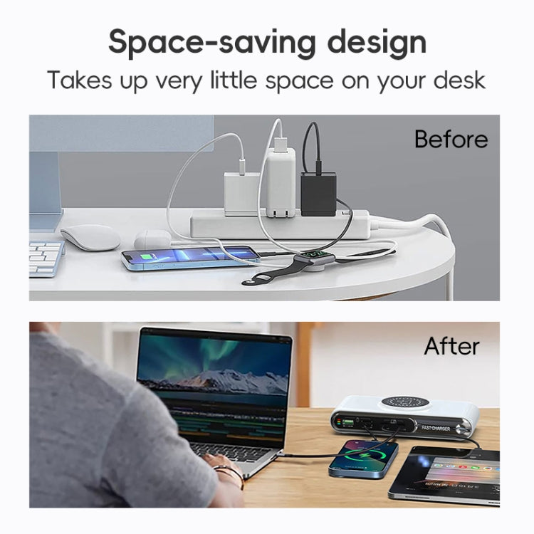 F9A 6 in 1 72W Multifunctional Smart Charger with LED Ambient Light, Plug:AU Plug