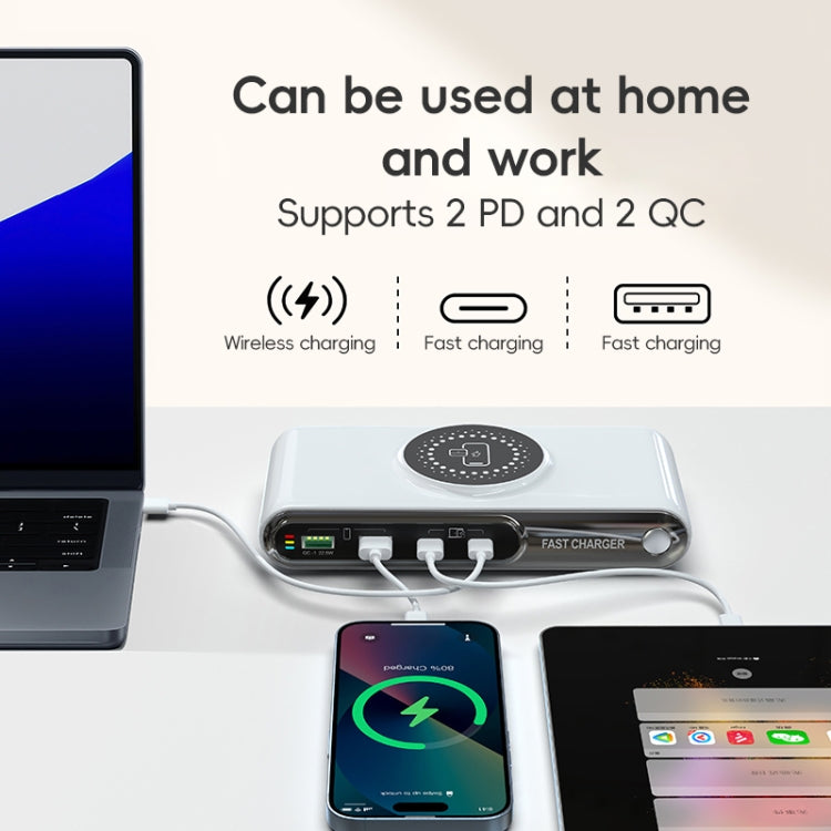 F9A 6 in 1 72W Multifunctional Smart Charger with LED Ambient Light, Plug:US Plug