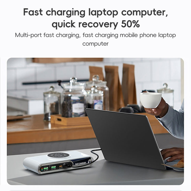F9A 6 in 1 72W Multifunctional Smart Charger with LED Ambient Light, Plug:EU Plug