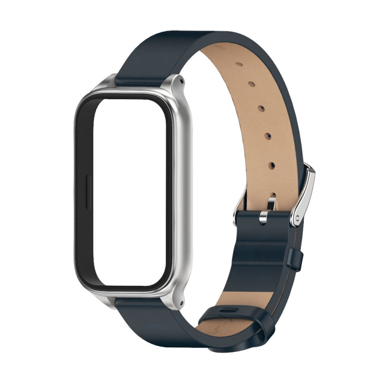 For Xiaomi Smart Band 9 Active / Redmi Band 3 Mijobs Metal Shell Microfiber PU Leather Watch Band