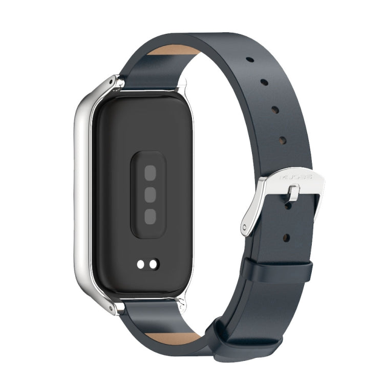 For Xiaomi Smart Band 9 Active / Redmi Band 3 Mijobs Metal Shell Microfiber PU Leather Watch Band