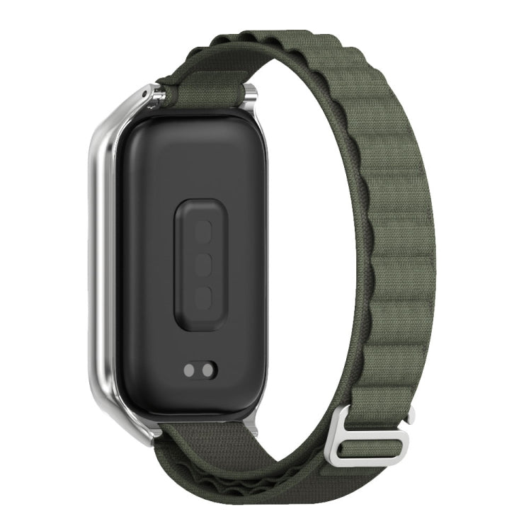 For Xiaomi Smart Band 9 Active / Redmi Band 3 Mijobs Metal Shell Nylon Watch Band