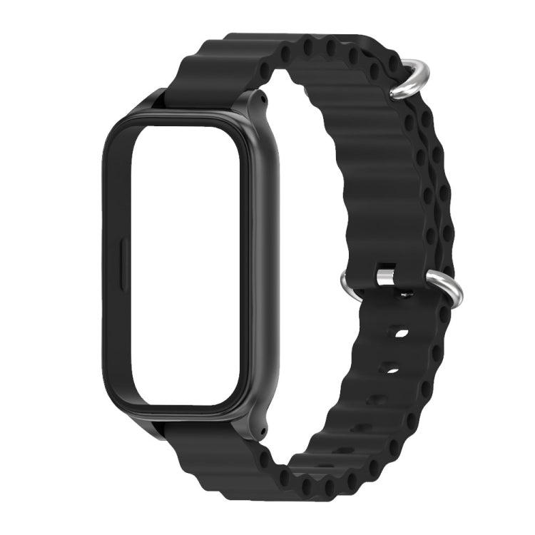 For Xiaomi Smart Band 9 Active / Redmi Band 3 Mijobs Metal Shell Marine Silicone Watch Band