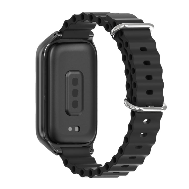 For Xiaomi Smart Band 9 Active / Redmi Band 3 Mijobs Metal Shell Marine Silicone Watch Band