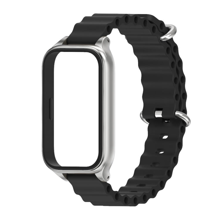 For Xiaomi Smart Band 9 Active / Redmi Band 3 Mijobs Metal Shell Marine Silicone Watch Band