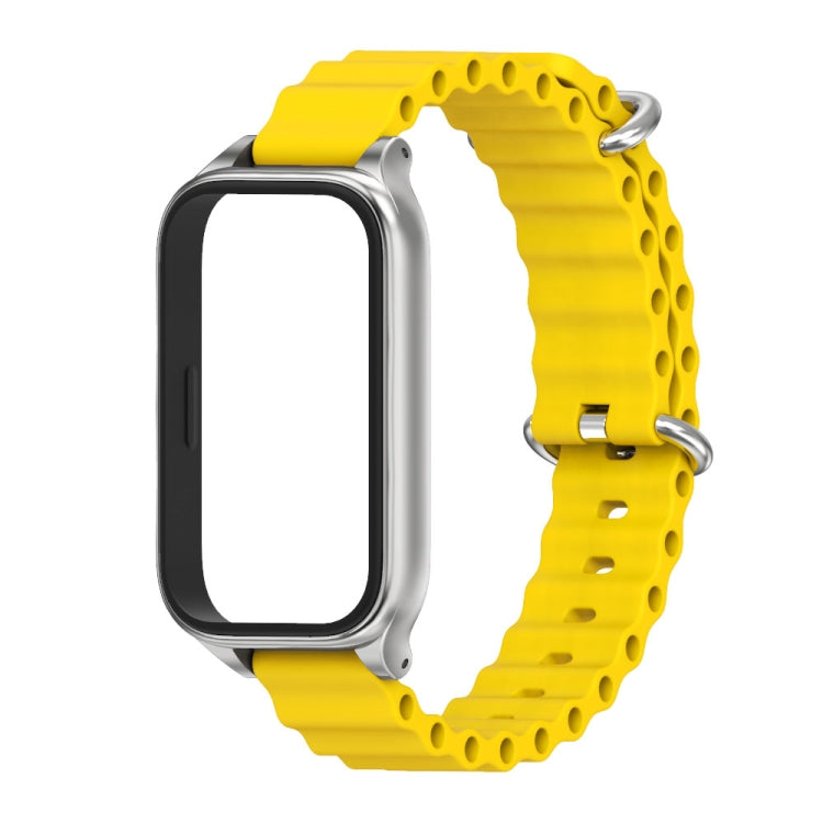 For Xiaomi Smart Band 9 Active / Redmi Band 3 Mijobs Metal Shell Marine Silicone Watch Band