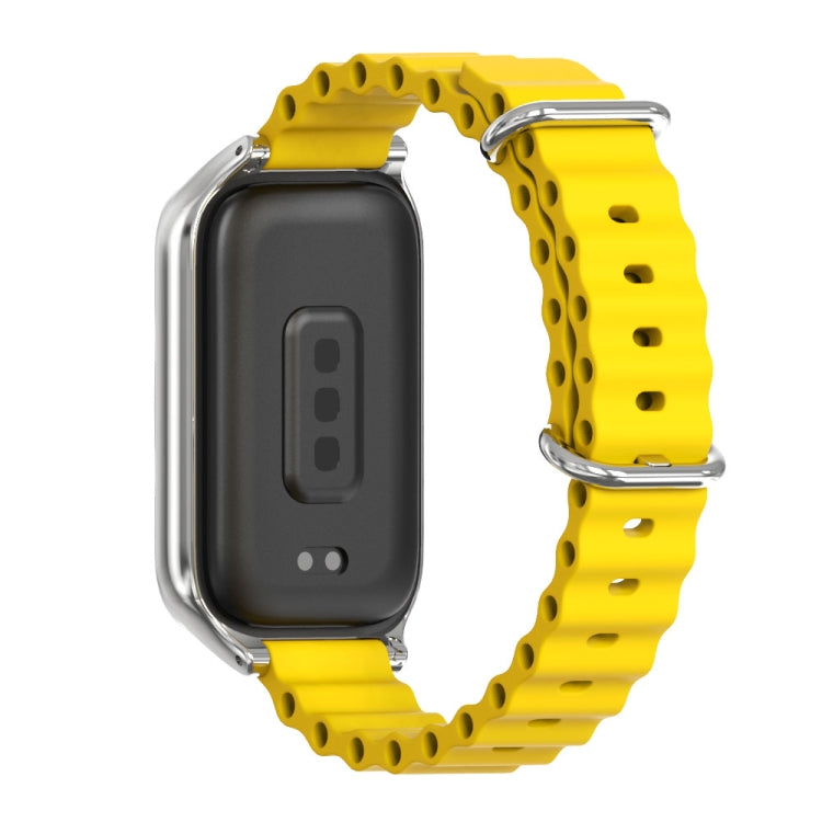 For Xiaomi Smart Band 9 Active / Redmi Band 3 Mijobs Metal Shell Marine Silicone Watch Band
