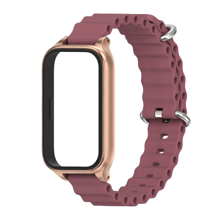 For Xiaomi Smart Band 9 Active / Redmi Band 3 Mijobs Metal Shell Marine Silicone Watch Band