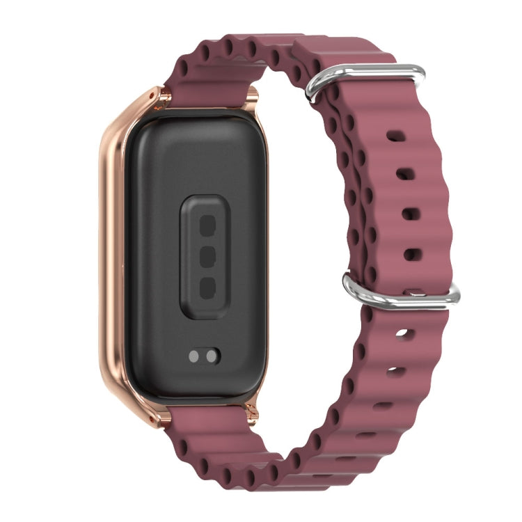 For Xiaomi Smart Band 9 Active / Redmi Band 3 Mijobs Metal Shell Marine Silicone Watch Band