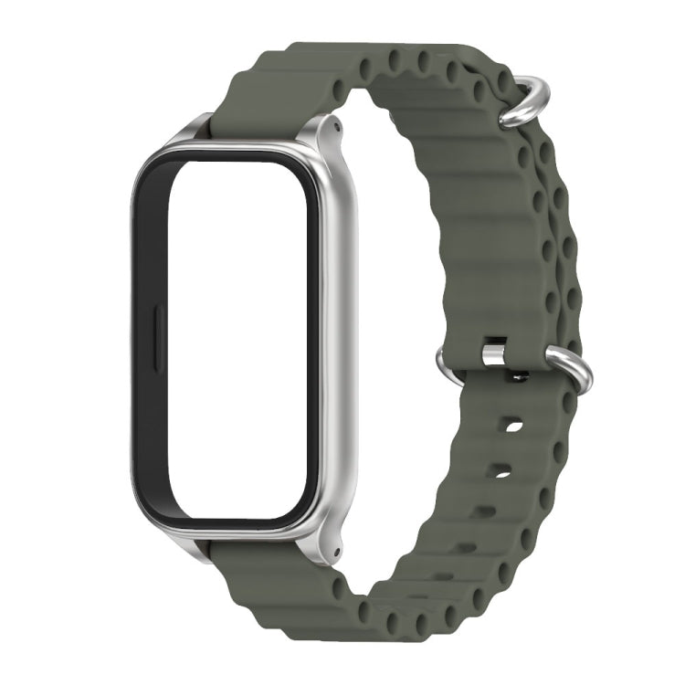For Xiaomi Smart Band 9 Active / Redmi Band 3 Mijobs Metal Shell Marine Silicone Watch Band