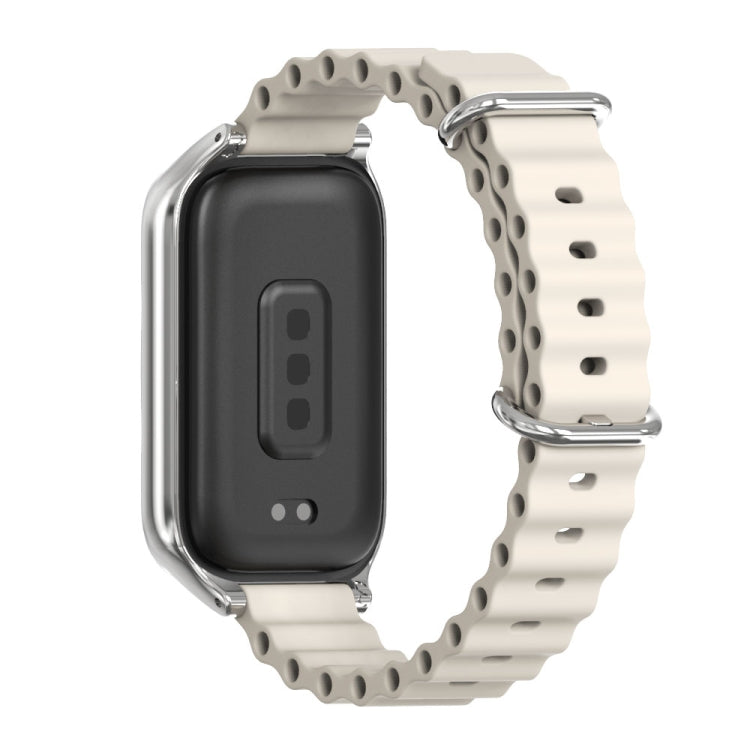 For Xiaomi Smart Band 9 Active / Redmi Band 3 Mijobs Metal Shell Marine Silicone Watch Band