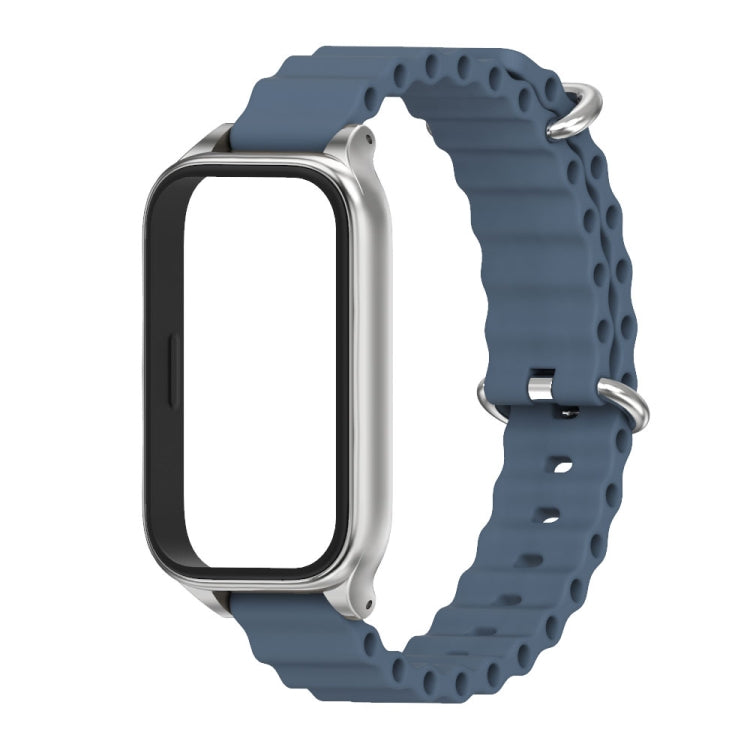 For Xiaomi Smart Band 9 Active / Redmi Band 3 Mijobs Metal Shell Marine Silicone Watch Band