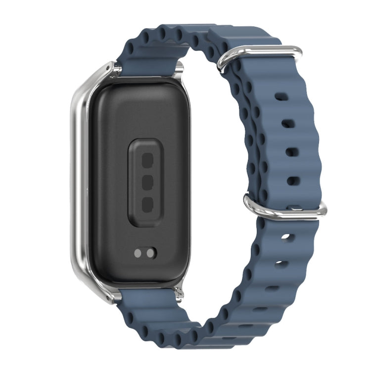 For Xiaomi Smart Band 9 Active / Redmi Band 3 Mijobs Metal Shell Marine Silicone Watch Band