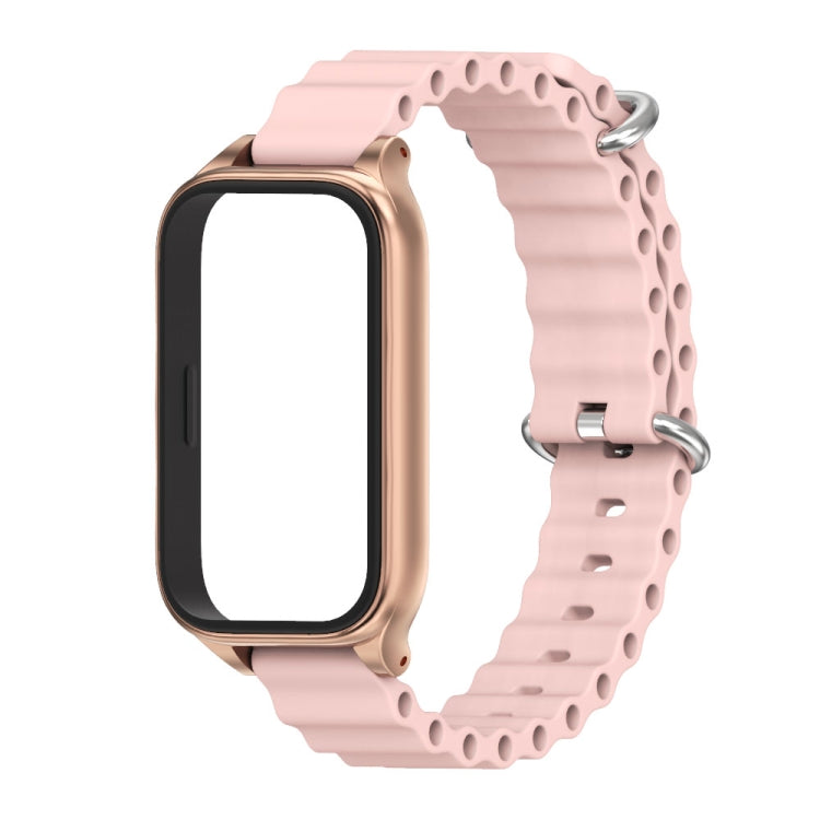 For Xiaomi Smart Band 9 Active / Redmi Band 3 Mijobs Metal Shell Marine Silicone Watch Band