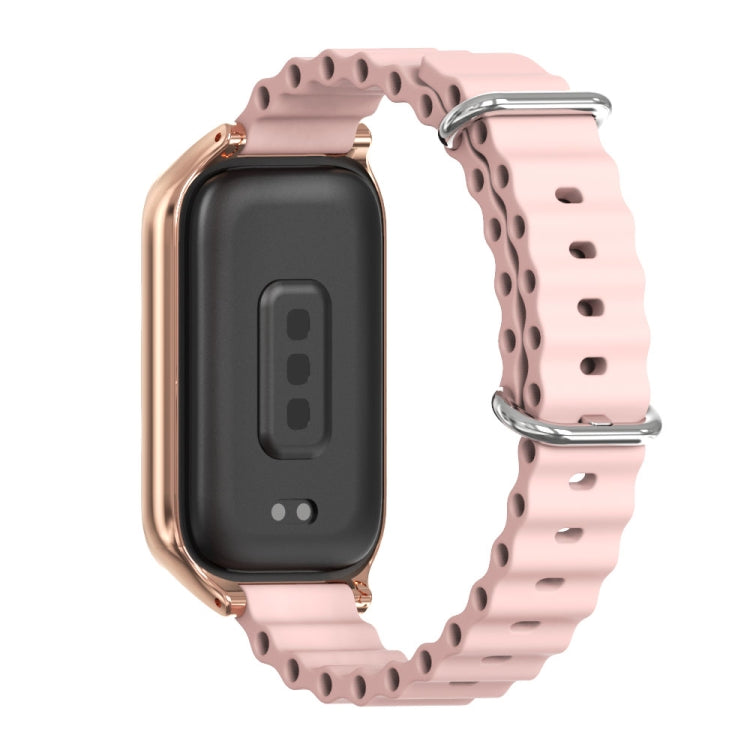 For Xiaomi Smart Band 9 Active / Redmi Band 3 Mijobs Metal Shell Marine Silicone Watch Band