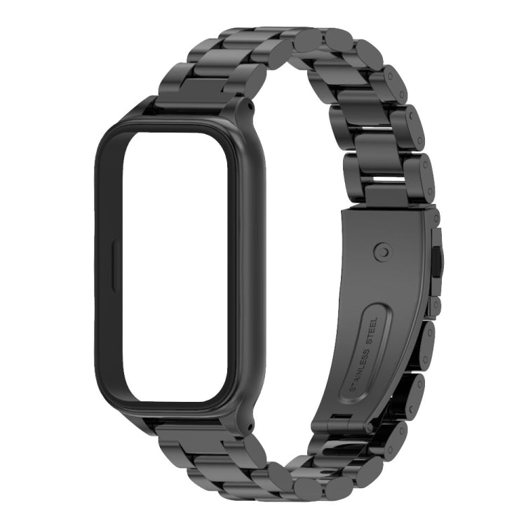 For Xiaomi Smart Band 9 Active / Redmi Band 3 Mijobs Metal Shell Three-Bead Stainless Steel Watch Band