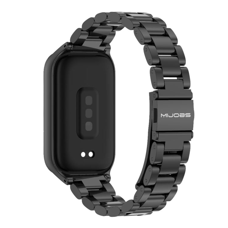 For Xiaomi Smart Band 9 Active / Redmi Band 3 Mijobs Metal Shell Three-Bead Stainless Steel Watch Band