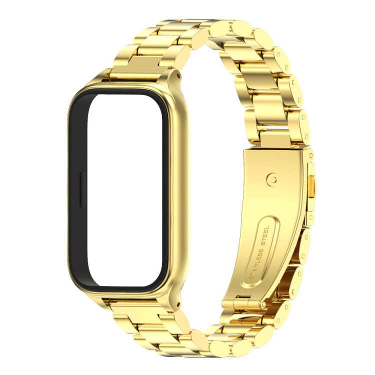 For Xiaomi Smart Band 9 Active / Redmi Band 3 Mijobs Metal Shell Three-Bead Stainless Steel Watch Band