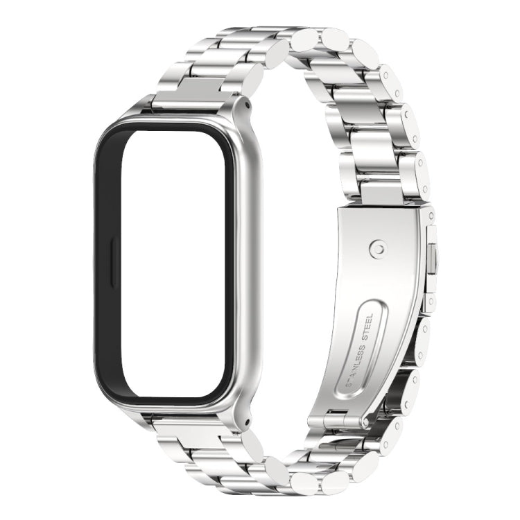 For Xiaomi Smart Band 9 Active / Redmi Band 3 Mijobs Metal Shell Three-Bead Stainless Steel Watch Band
